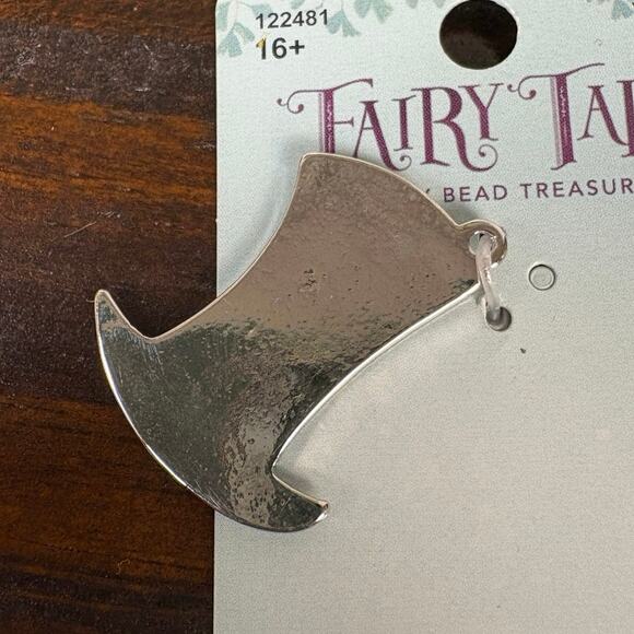 NWT Fairytale by Bead Treasures Hatter Metal “We’re All Mad Here” Hat Pendent - Picture 3 of 4